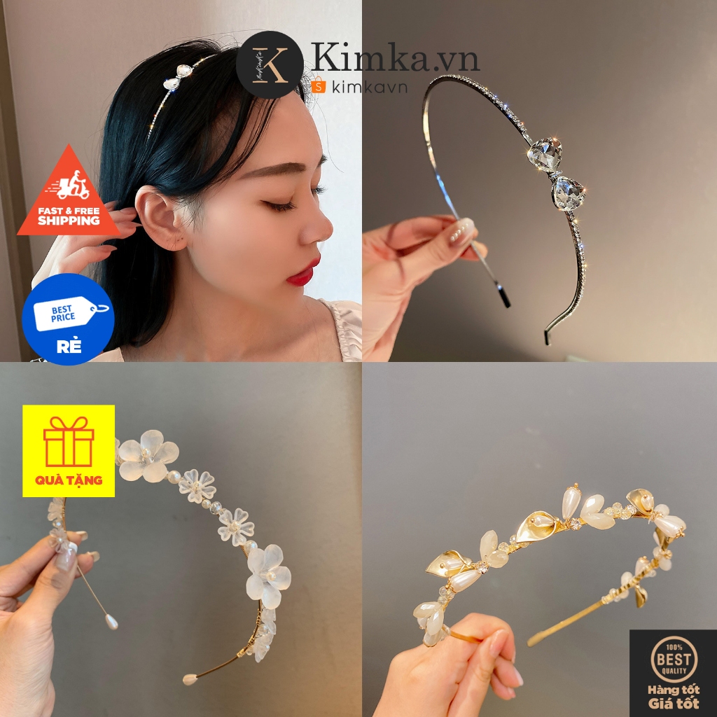 (0526) Bờm Tóc Mảnh Đính Hoa Đá Hàn Quốc