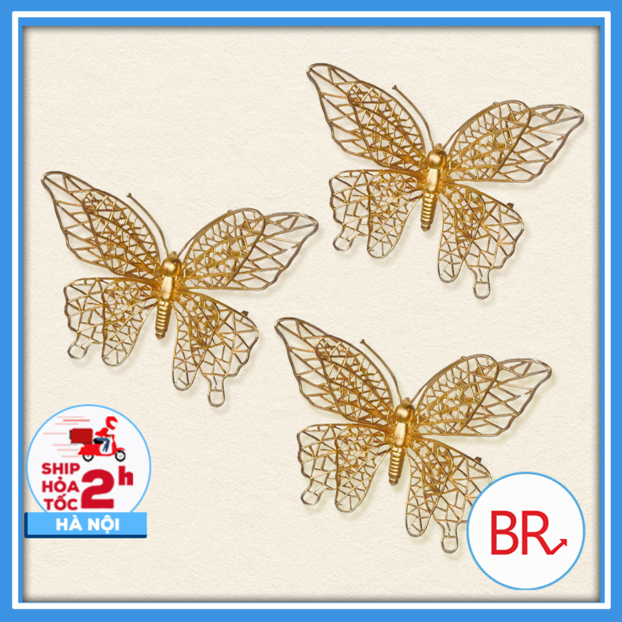 [ Tết 2026] Sỉ 10/20/30 Bướm Trang Trí Tết Mạ Đồng – Decor Tháp Bánh, Tháp Nước, Giỏ Quà Cao Cấp Hot