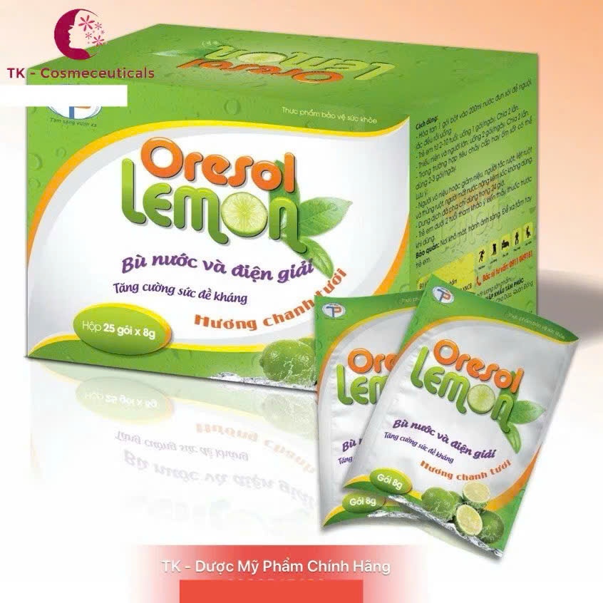 Oresol Lemon Vị Chanh Bổ Sung Điện Giải, Chống Mất Nước, Đi Ngoài, Vận Động Nặng Ra Nhiều Mồ Hôi - H