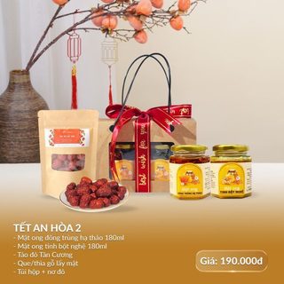  Hộp quà tết tặng người thân: Mật ong tinh bột nghệ mật ong đông trùng kèm táo đỏ hỗ trợ dạ dày tốt cho sức khỏe 