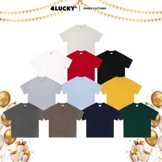  Áo Thun Boxy Trơn Nam Nữ 4LUCKY 6405 Áo Thun Form Boxy Cổ Tròn Local Brand Chính Hãng Unisex 