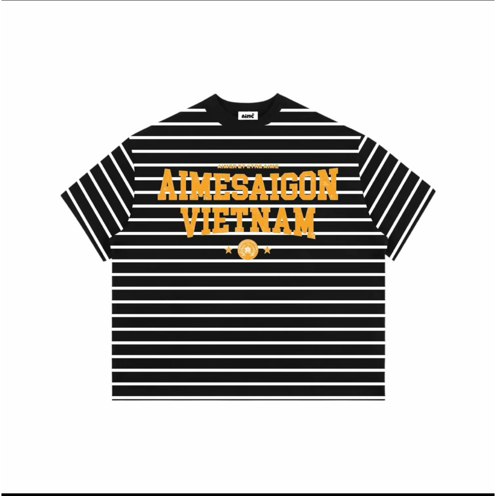 Áo thun tay lỡ kẻ sọc Aimesaigon