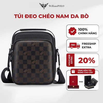 túi đeo chéo nam hiện đại cao cấp WILLIAMPOLO chính hãng nhỏ gọn phù hợp đi chơi tiện lợi POLO223192
