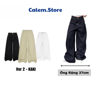  Quần KAKI Jeans Ống Rộng Ver 2 WIDE LEG tôn dáng cạp cao form unisex nam nữ 
