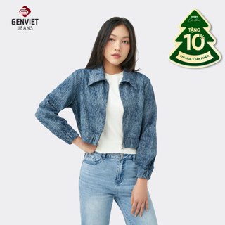  Áo Khoác Nữ GENVIET JEANS  Vải Denim 1 Lớp Dáng Croptop Trẻ Trung Hiện Đại W241.G.TK1226J08750 