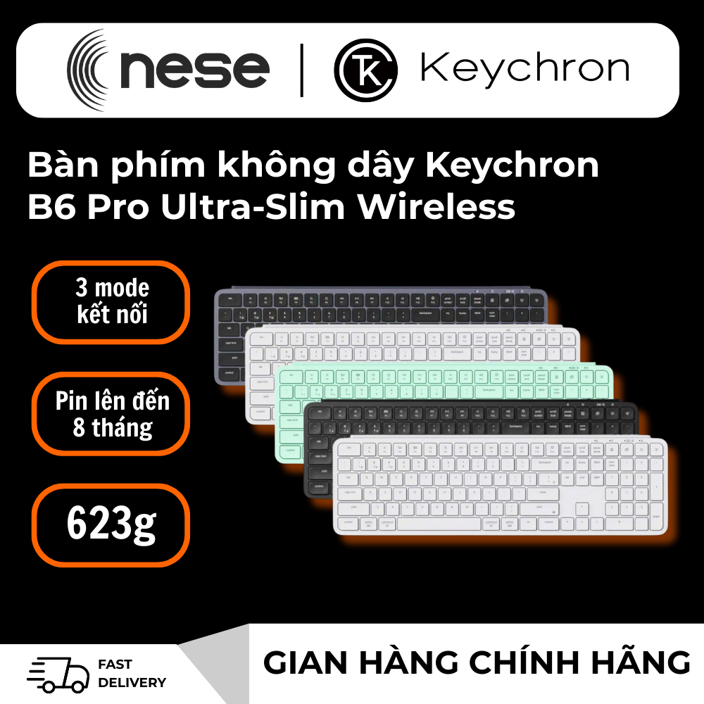 Bàn phím không dây Keychron B6 Pro Ultra-Slim Wireless