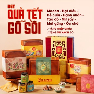  BST set quà Tết 2026 gỗ Sồi sang trọng hạt dinh dưỡng tốt cho sức khỏe - La'zen 