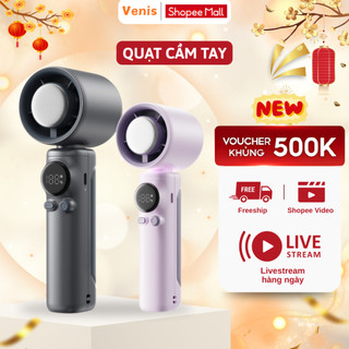  Quạt Cầm Tay Mini  Tích Điện Có Sò Lạnh 100 Chế Độ Động Cơ Turbo Tạo Gió Mát Như Điều Hòa 
