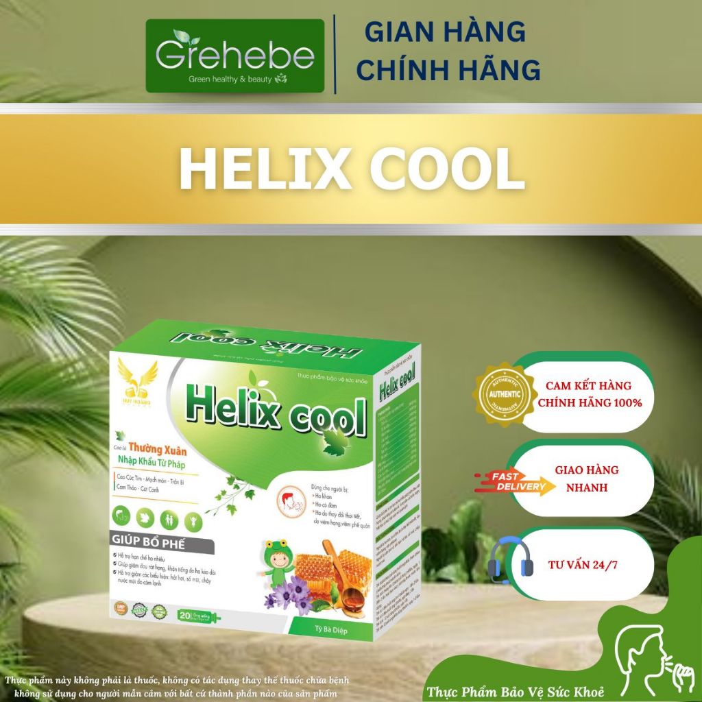 [TPBVSK] HELIX COOL - Siro Hỗ Trợ Giảm Ho, Sổ Mũi (H/20 Ống X 10ml)