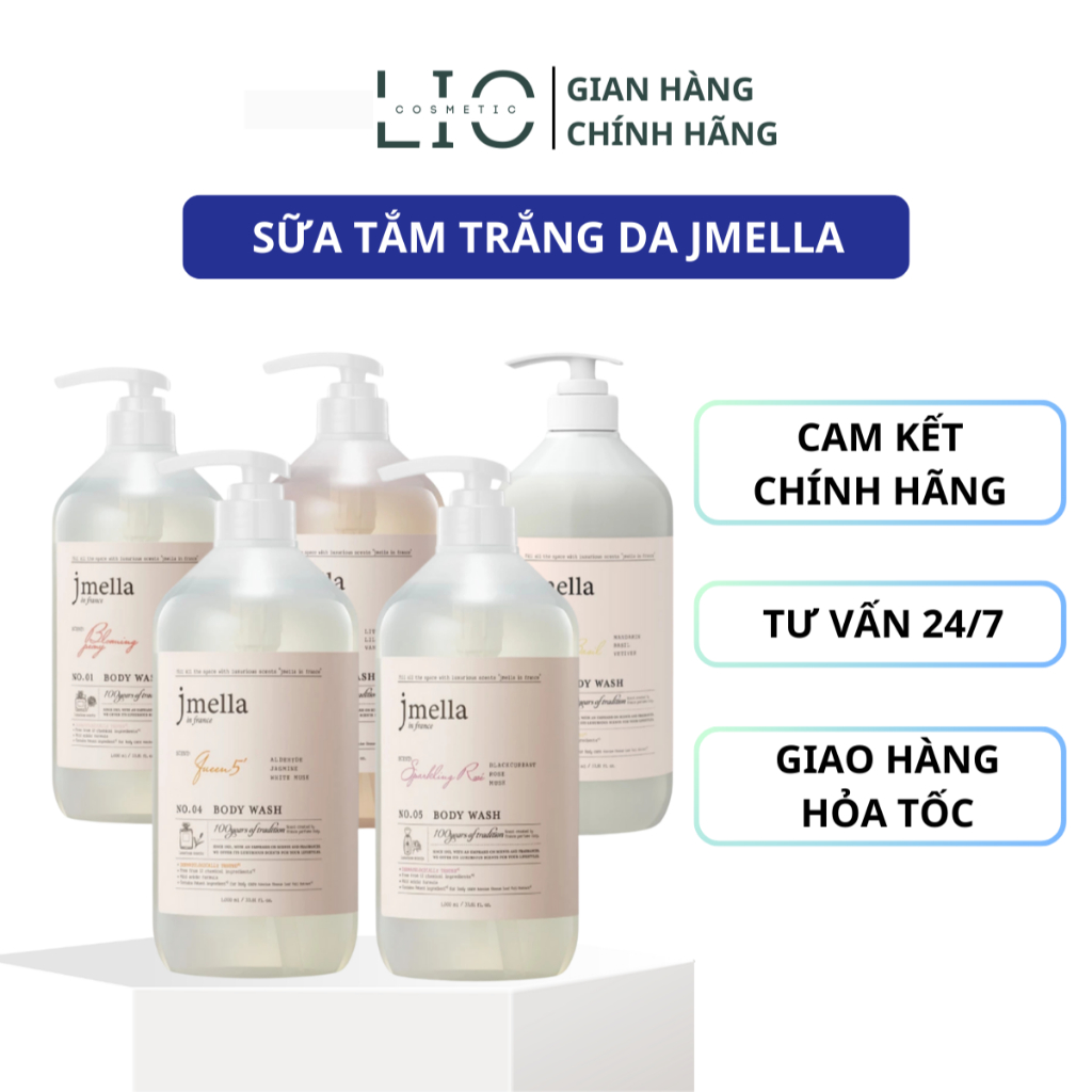Sữa Tắm Hương Nước Hoa Hàn Quốc Jmella Dưỡng Ẩm Da Mềm Mại Lưu Hương Lâu 500ML - 1000ML