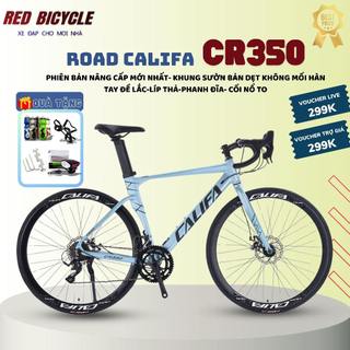  Xe Đạp Đua Tay Cong CALIFA CR350 Màu Xanh Tay Đề Lắc- Xe Road Bike Khung Nhôm Phanh Đĩa Đề T-WOO 16 Cấp 
