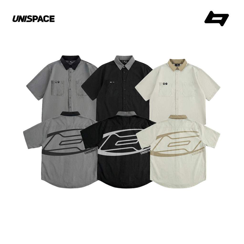 Áo sơ mi local brand By Unispace tay lỡ oversize unisex nam nữ DELI