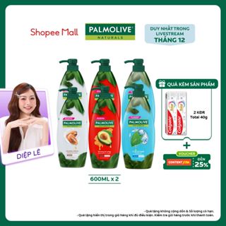   Diệp Lê x Colgate  Bộ 2 Dầu gội Palmolive kèm kèm xả 2 trong 1 chiết xuất thiên nhiên 600ml 