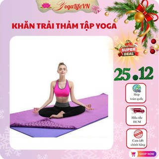  Khăn trải thảm yoga hạt silicon bám thảm tốt 183x63cm 