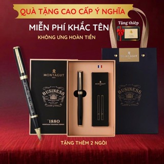  Quà Tặng Bút ký KHẮC TÊN Miễn Phí cao cấp MONTAGUT có tặng Túi và  Hộp THIỆP thầy cô giáo sếp B197 