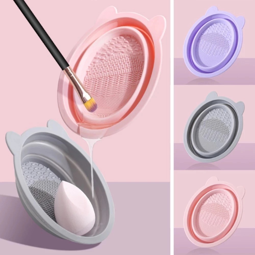 Dụng Cụ Vệ Sinh Cọ Trang Điểm, Mút Trang Điểm,...- Chậu Silicon