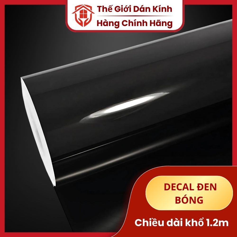 Giấy decal đen bóng tự dính dán kính, Decal đen bóng dán bàn laptop bể cá khổ 1m2