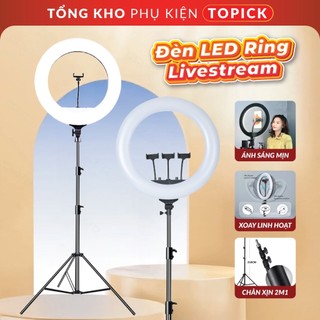 Đèn Livestream Size 26 33 36 45cm Hỗ Trợ Chụp Ảnh Make Up Trang Điểm Quay Video, Bán Hàng