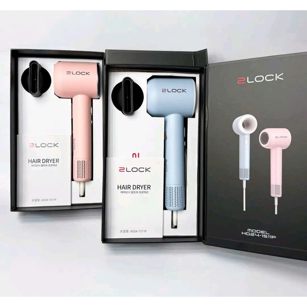Máy Sấy Tóc 2LOCK KOREA HD24-1511P 1800W Động Cơ Không Chổi Than, Chạy Êm, Sấy Nhanh