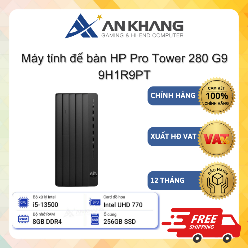 Máy tính để bàn HP Pro Tower 280 G9 9H1R9PT (i5-13500, 8GB RAM, 256GB SSD, Win 11) Chính hãng Bảo hà