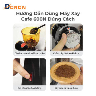Máy nghiền hạt cafe 600N 180W nhỏ gọn có 8 mức độ xay