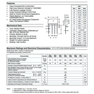 Linh kiện Diode Cầu GBJ1508 (15A 800V)