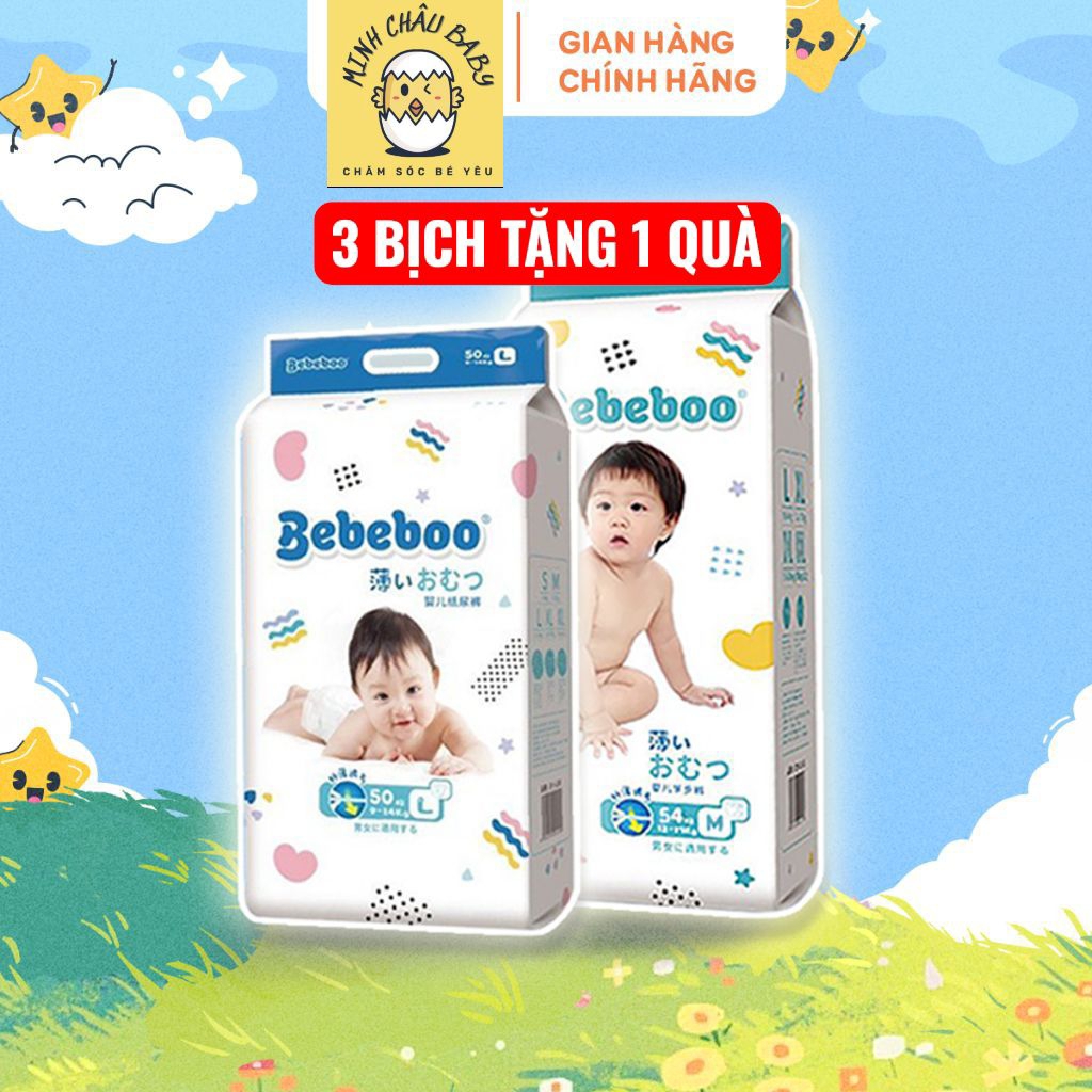 [HCM] Tã/Bỉm BEBEBOO dán/quần đủ size S70/M60/L50 (dán), M54/L50/Xl46//XXl42/3XL40 (quần)