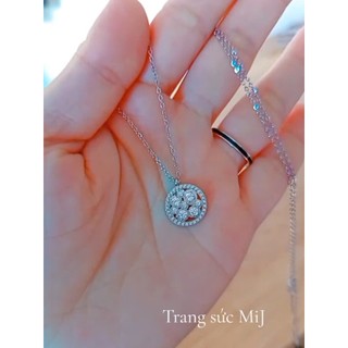 Dây Chuyền TiTan Nữ Không Đen Gỉ Mặt Hoa Xoàn Lấp Lánh_Màu Trắng/Vàng