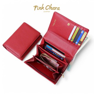  Ví Nữ Gấp Da Bò Thật Nhiều Ngăn PINK OHARA Vừa GPLX Cũ Thẻ BHYT 