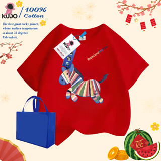  Đồ Tết cho bé gái bé trai KUDO từ 9-70kg in hình Ngựa dễ thương chất vải cotton 4 chiều thoáng mát 