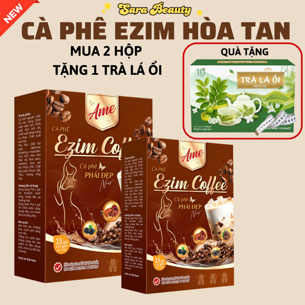 (KÈM QUÀ) 2 HỘP CÀ PHÊ EZIM AME - EZIM COFFEE - tổng 30 gói