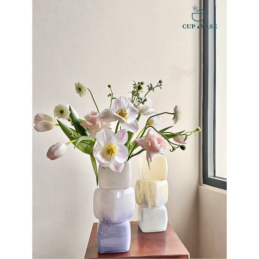 Bình Hoa Thủy Tinh CUP & VASE Dáng Cao - Cắm Hoa Trang Trí - Phong Cách Hiện Đại – G222
