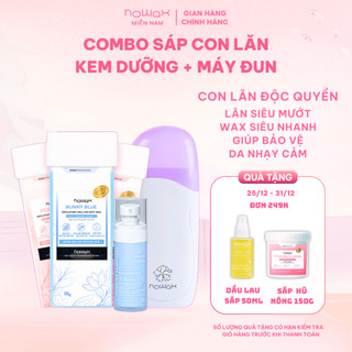   Combo  Sáp wax lông con lăn NOWAX + Kem dưỡng phục hồi sau wax + Máy đun sáp chuyên dụng 