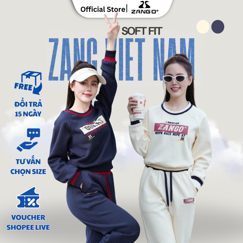 ZANG Soft Fit – Set Nỉ Thu Đông Áo Dài Tay Quần Jogger Ống Suông Form Rộng Thoải Mái - Zang Việt Nam