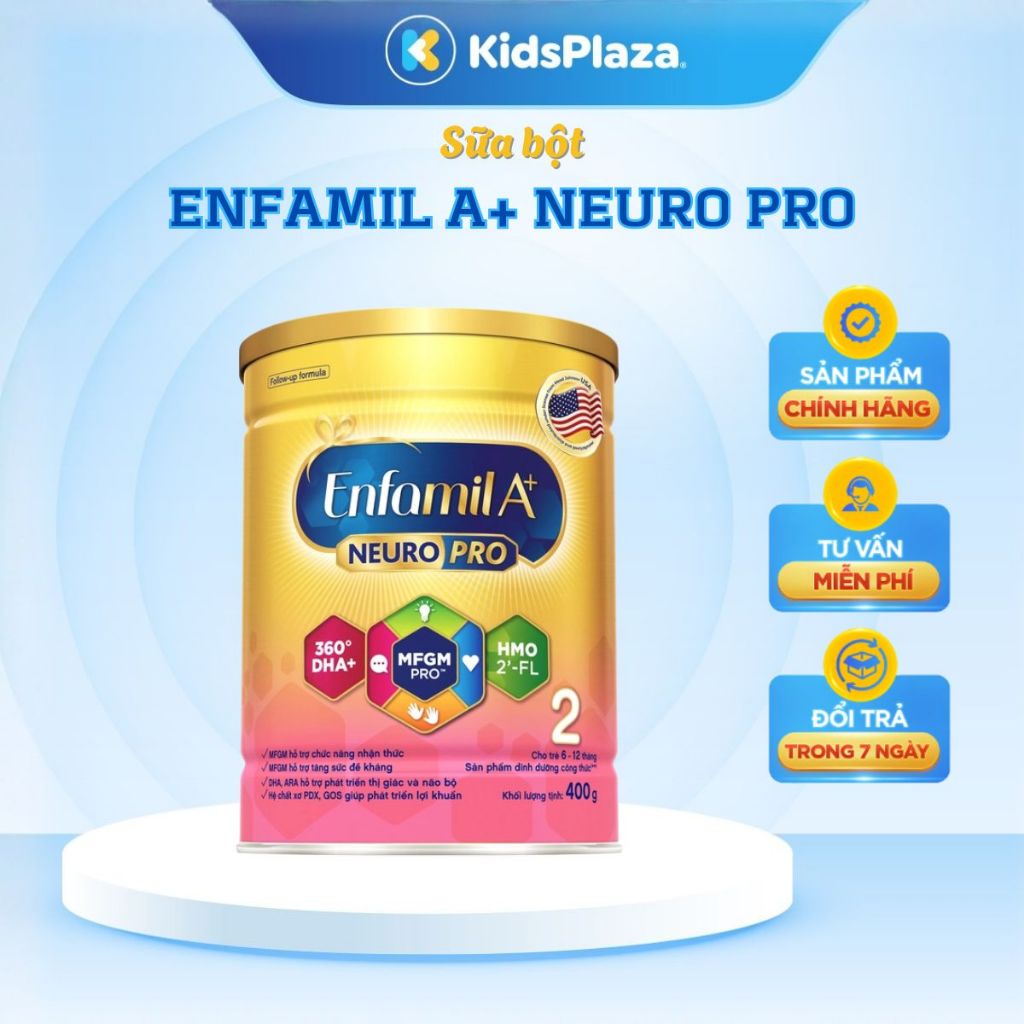 Sữa Enfamil A+ NeuroPro Số 2 (400g) cho bé từ 6-12 tháng tuổi - KidsPlaza