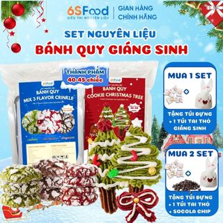  Set Nguyên Liệu làm Crinkle Cookie mix 3 vị Bánh Quy Valentine thành phẩm 30-40b - nhà 6SFOOD 