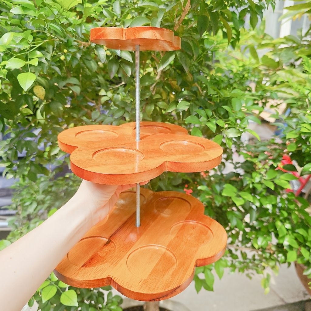 THÁP GỖ CHƯNG NƯỚC 3 TẦNG . Tháp Hoa , Tháp Tài Lộc Bằng Gỗ 3 Tầng