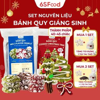  Set nguyên liệu làm Bánh Quy Giáng Sinh Cookie Crinkle Chrismas Tree mix 3 vị - 6SFOOD 