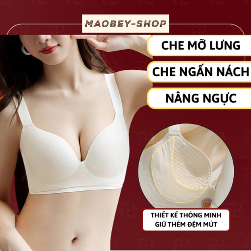 Áo ngực bản to MAOBEI áo lót nữ không gọng định hình chống chảy xệ nâng ngực che mỡ lưng