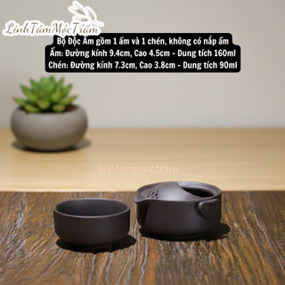 Bộ ấm chén Độc ẩm gốm sứ tráng men màu đá