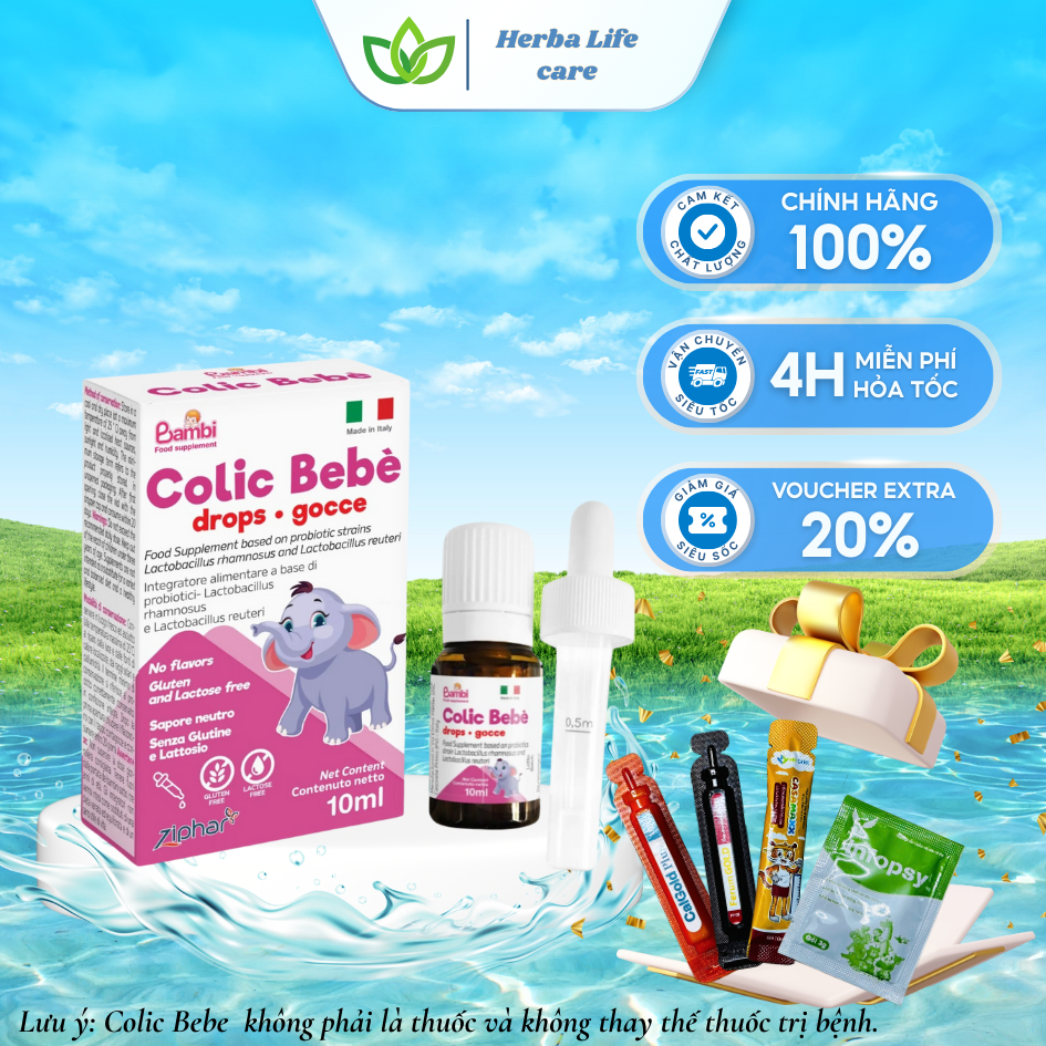 [HÀNG CTY + QUÀ] Men vi sinh nhỏ giọt Colic Bebe Lọ 10ml hỗ trợ tiêu hóa, cân bằng hệ vi sinh cho bé