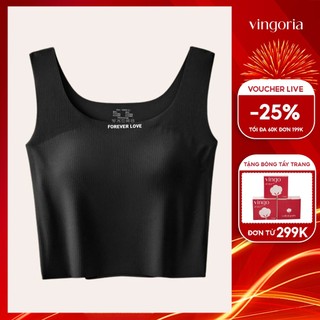  Áo ba lỗ dáng croptop basic có sẵn đệm mút Forever Love BR017 VINGO VINGORIA 