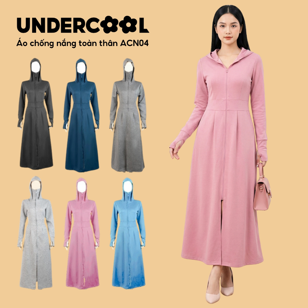Áo Chống Nắng Dài Toàn Thân UNDERCOOL Umi dày dặn Chống Tia UV  Co Giãn Thoáng Mát- ACN04