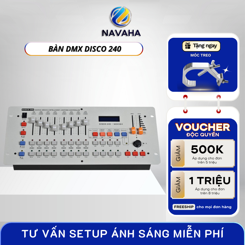 Bàn Điều Khiển Navaha DMX 240 – Bàn DMX Sân Khấu Điều Chỉnh Beam, PAR LED, Laser, Đèn Mành Katana