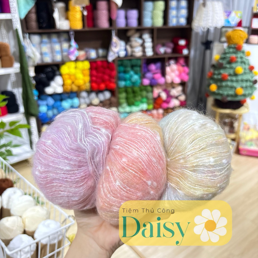 Mohair Bông Tuyết Loang 50g Sợi Lớn