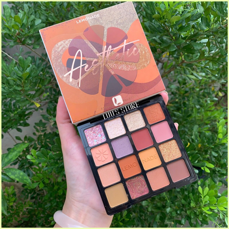New-Bảng phấn mắt 16 màu - Lemonade aesthetic eyeshadow palette 20.8g