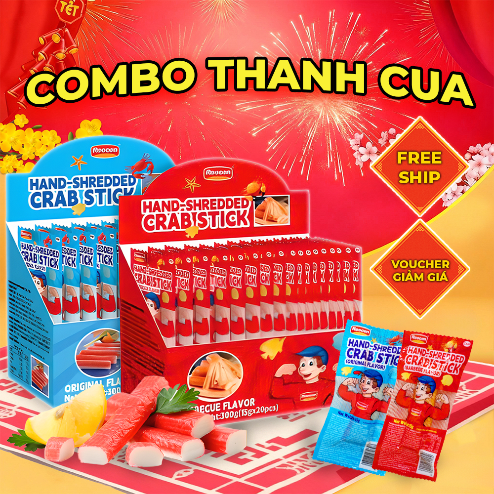 Hộp Thanh Cua (20 gói*15G) Tẩm Vị Ăn Liền Hót Hòn Họt-Ăn Vặt Cùng FunFood