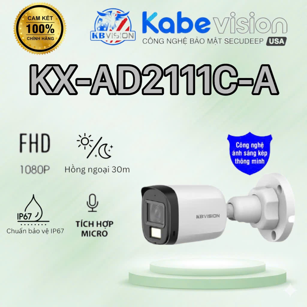 Camera 4 in 1 Full Color 2.0 Megapixel KBVISION KX-AD2111C-A- CÓ MIC