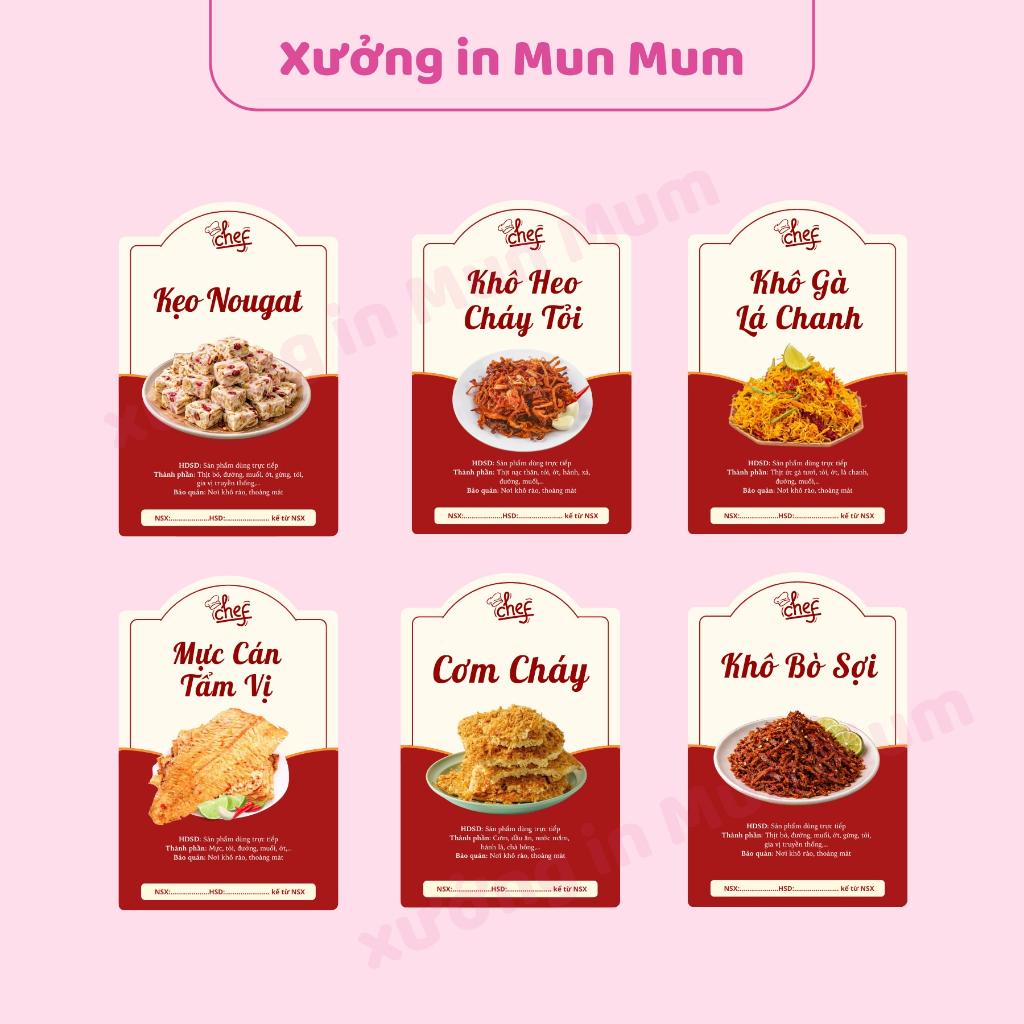 16 Tem dán bánh tết, tem tết, decal tết, tem bánh hạt tết