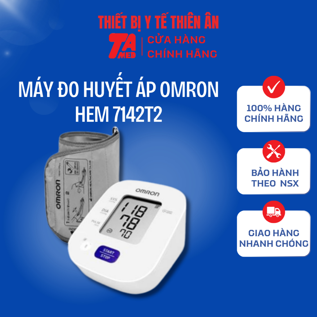 Máy đo huyết áp bắp tay Omron HEM 7142T2 cao cấp chính hãng
